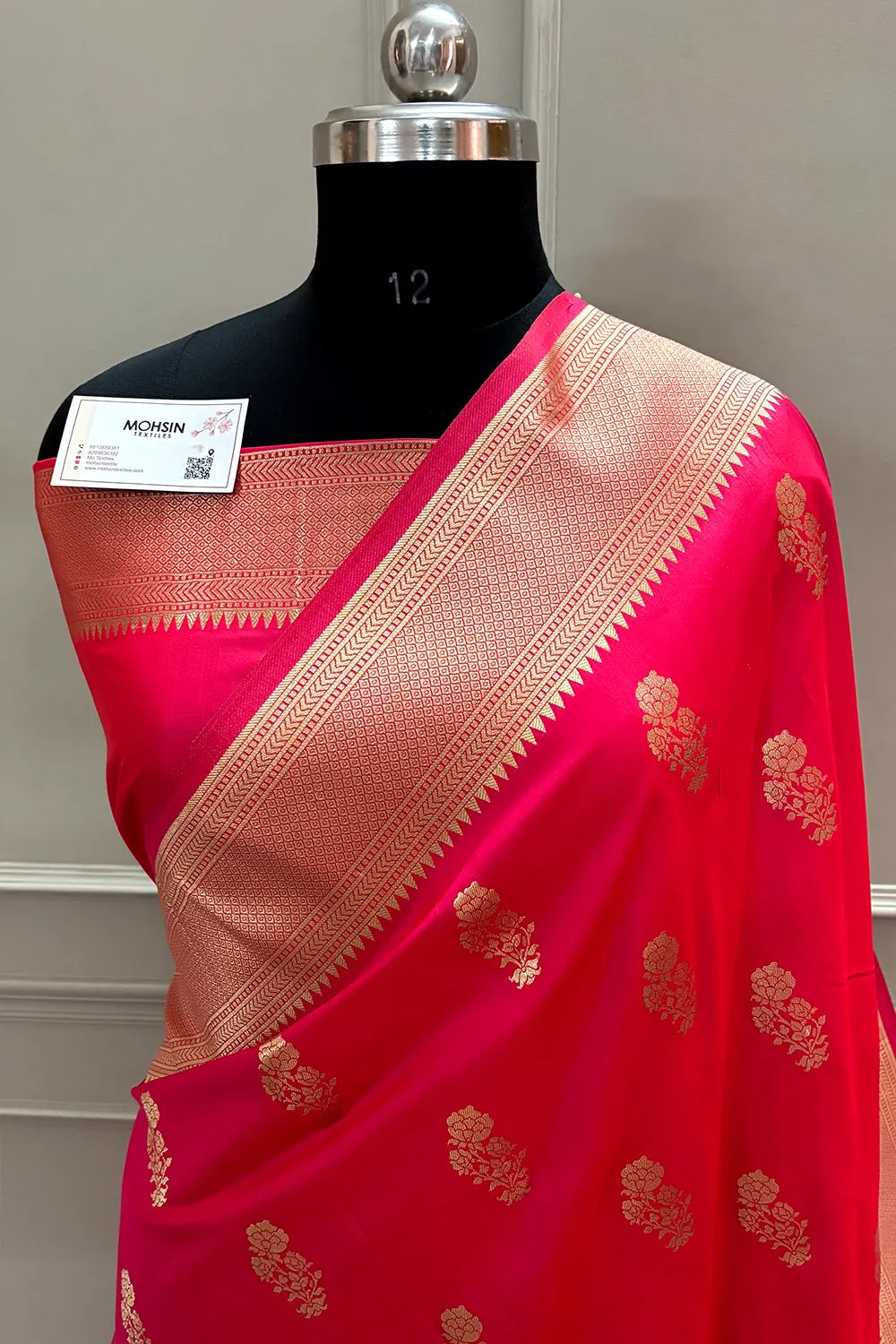 Pink Zari Katan Silk Banarasi Saree