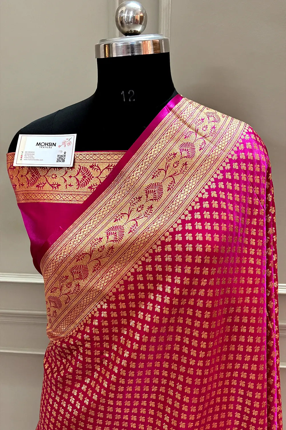 Pink Zari Katan Silk Banarasi Saree