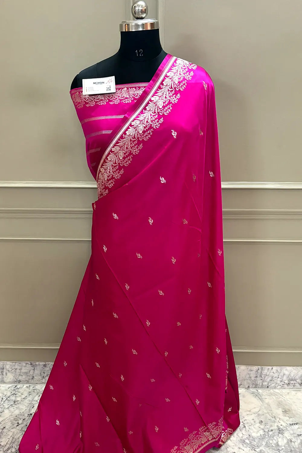 Pink Zari Katan Silk Banarasi Saree