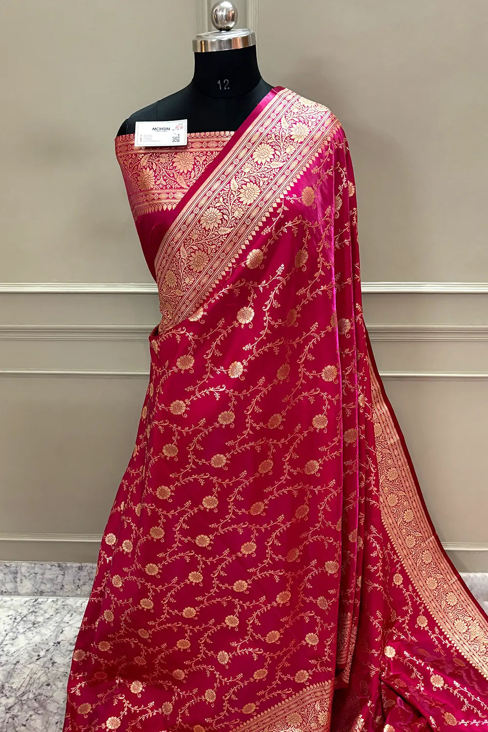 Pink Zari Katan Silk Banarasi Saree