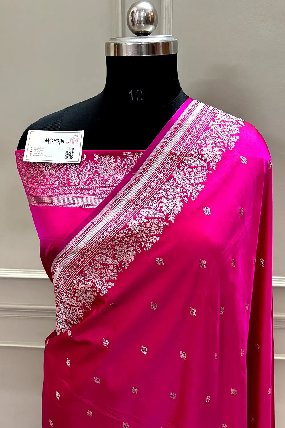 Pink Zari Katan Mashru Silk Banarasi Saree