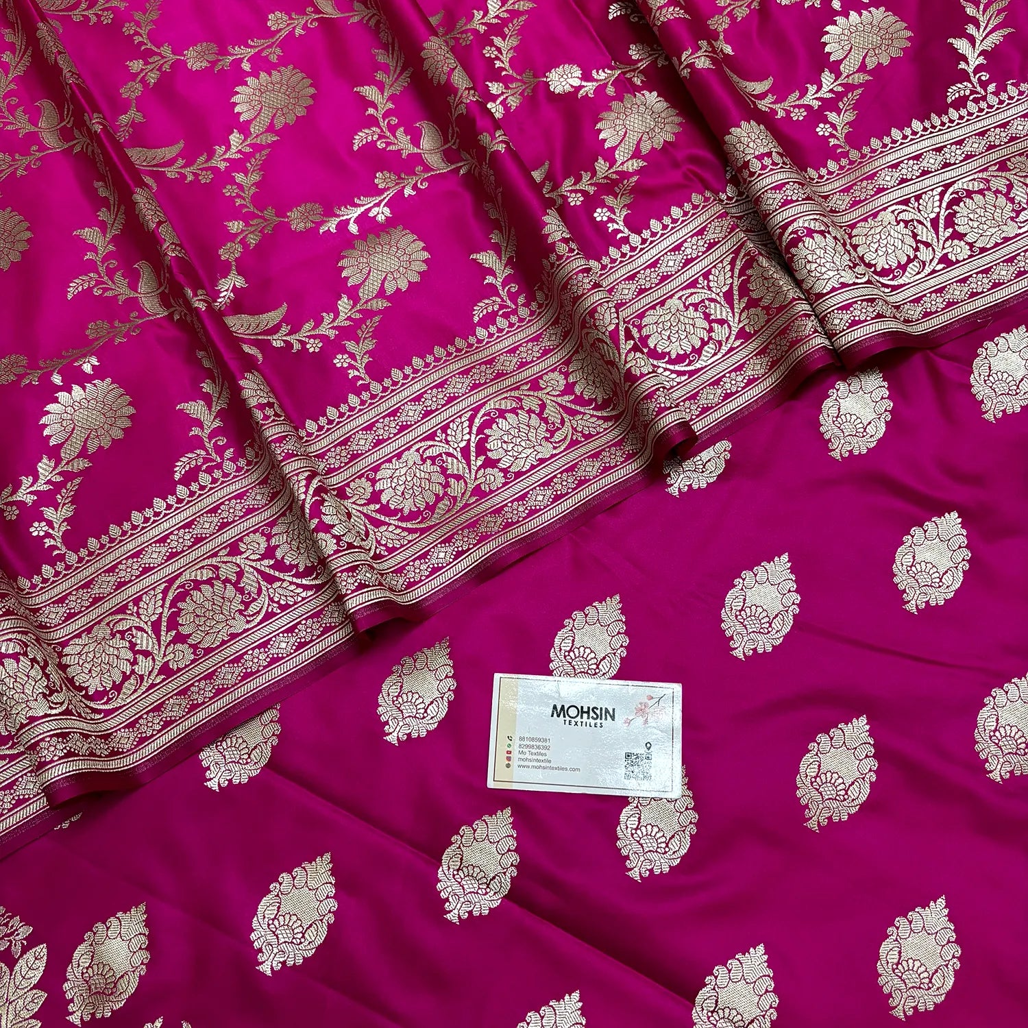 Pink Zari Katan Silk Banarasi Suit