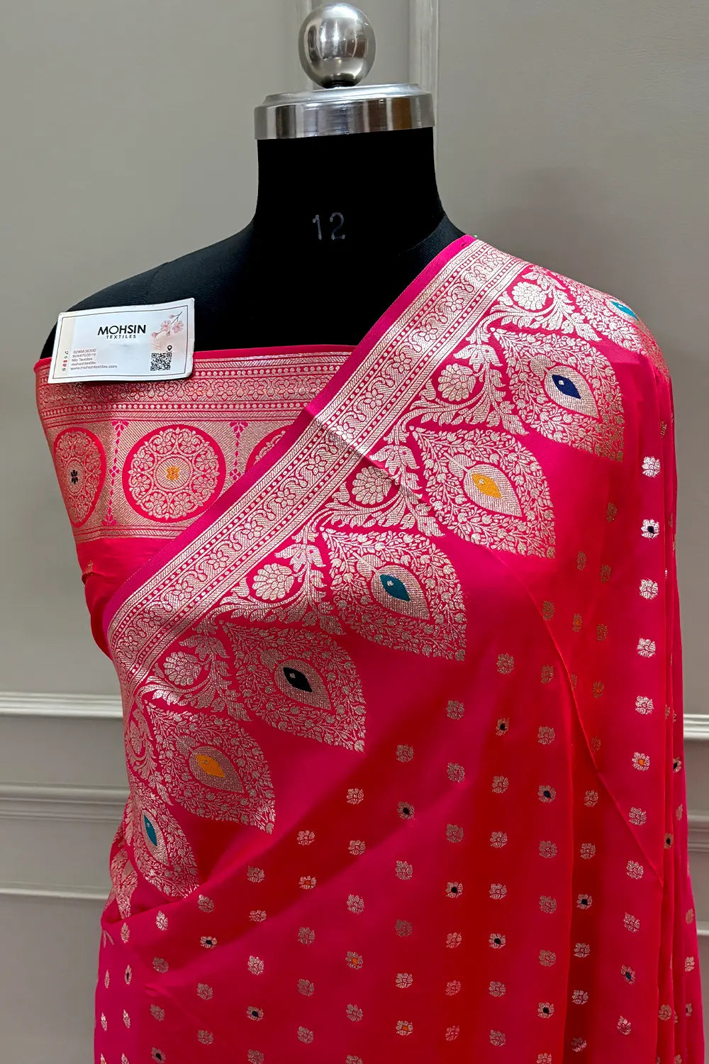 Pink Zari Silk Banarasi Saree