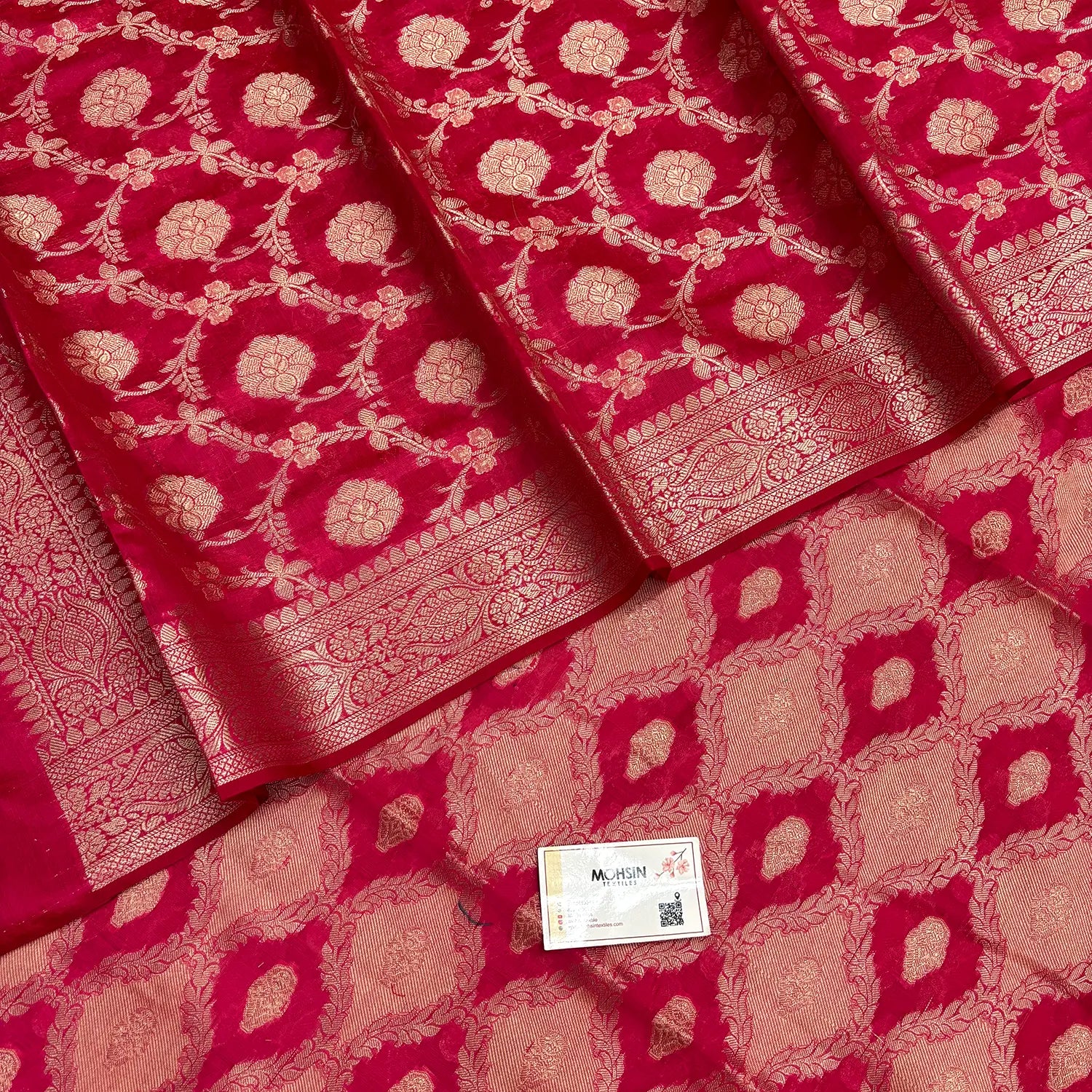 Pink Zari Banarasi Silk Suit