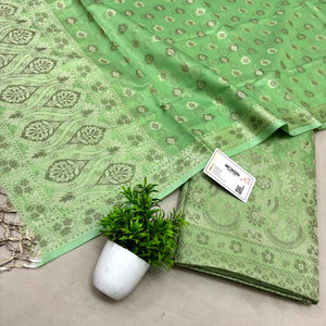 Pista Angoori Kalli Cotton Silk Banarasi Suit