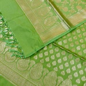 Pista Gumbad Buti Katan Silk Banarasi Suit