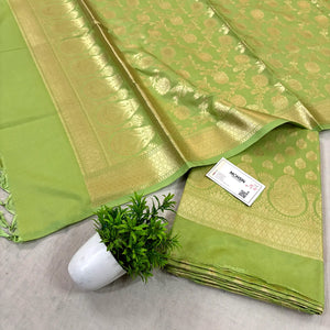 Pista Gumbad Buti Katan Silk Banarasi Suit