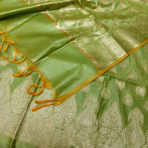 Pista Kalgha Buti Banarasi Silk Suit