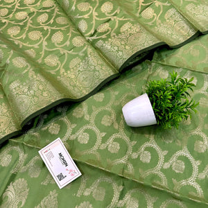 Pista Kalgha Jaal Satin Silk Banarasi Suit