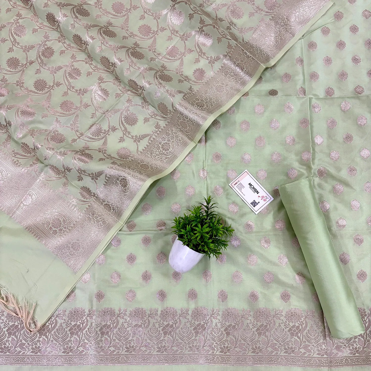 Pista Kiyari Satin Silk Banarasi Suit