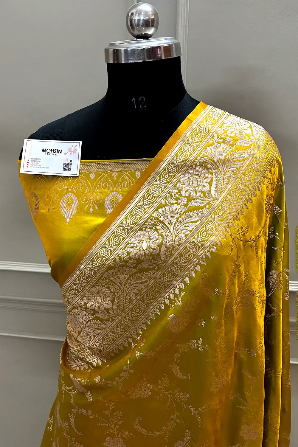 Bottle Green Suhani Jaal Katan Mashru Silk Banarasi Saree