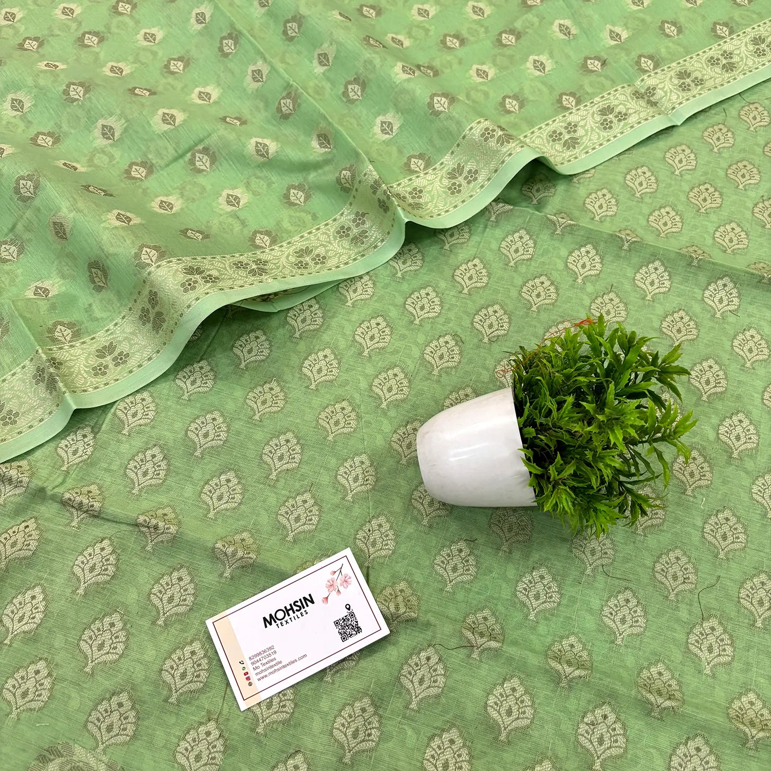 Pista Surahi Tree Cotton Silk Banarasi Suit