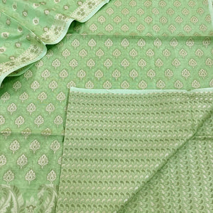 Pista Surahi Tree Cotton Silk Banarasi Suit