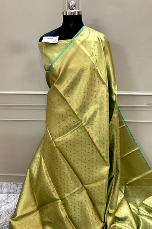 Pista Tissue Silk Banarasi Saree