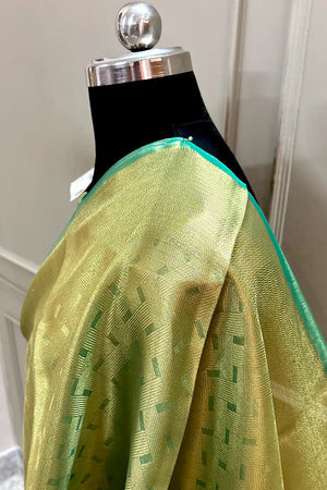 Pista Tissue Silk Banarasi Saree