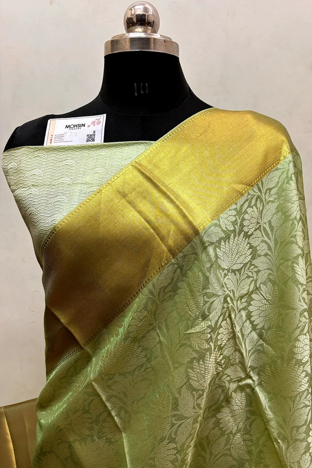 Pista Tissue Silk Banarasi Saree
