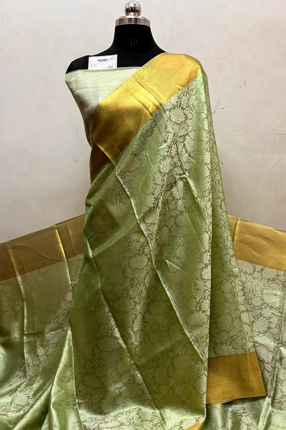 Pista Tissue Silk Banarasi Saree
