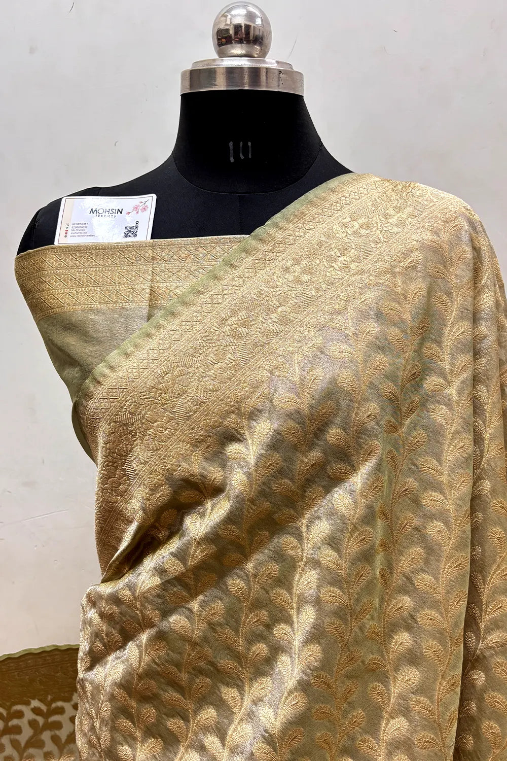 Pista Tissue Silk Banarasi Saree