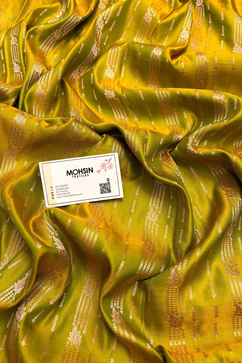 Pista Zari Katan Mashru Silk Banarasi Saree