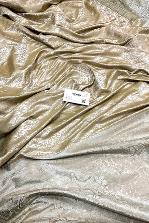 Pista Zari Katan Silk Banarasi Saree