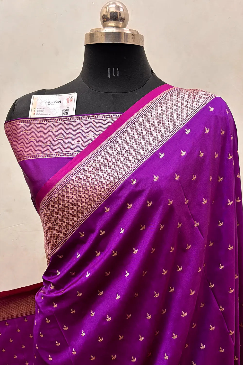 Purple Diwali Ghat Katan Silk Banarasi Saree