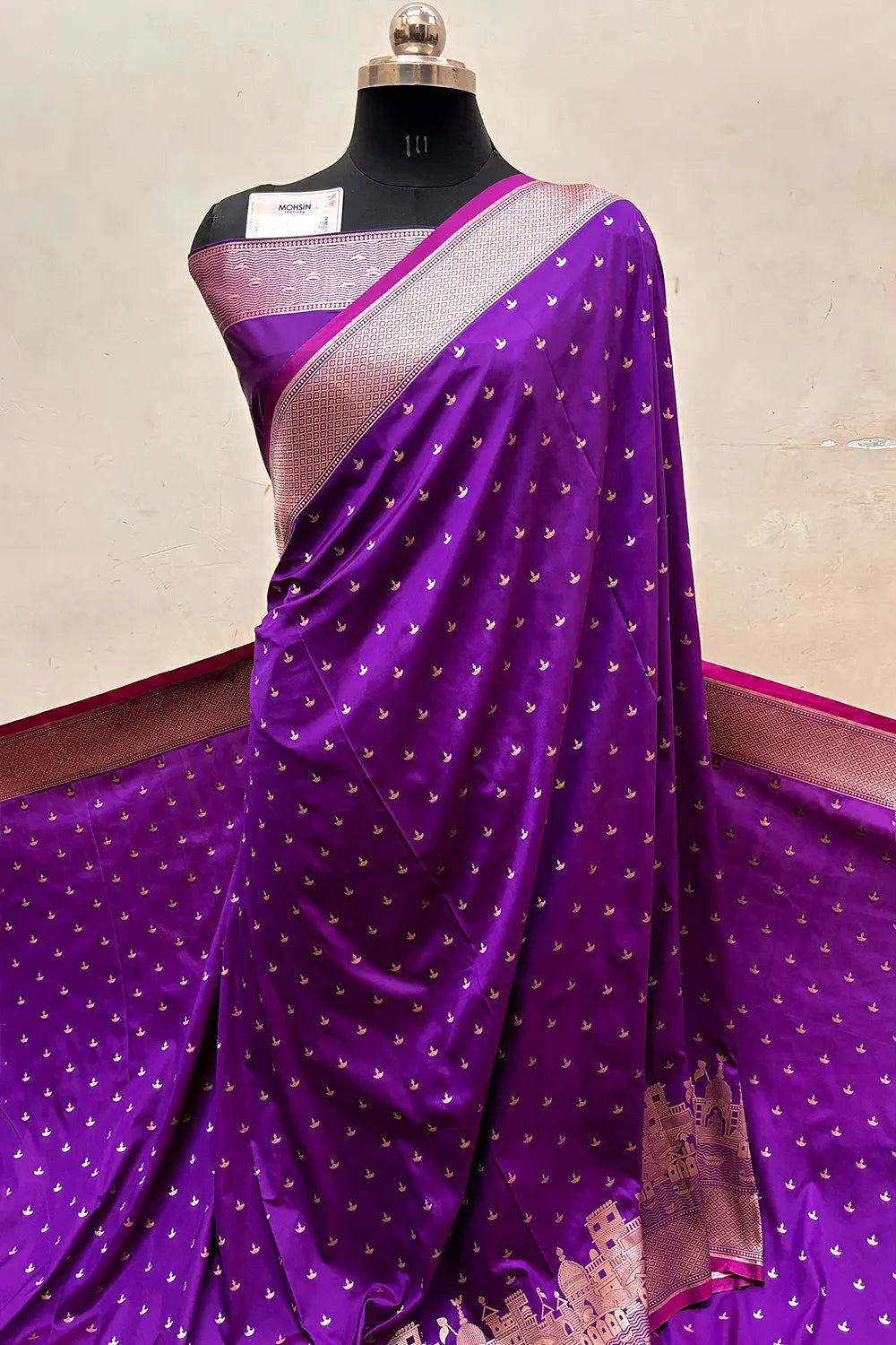Purple Diwali Ghat Katan Silk Banarasi Saree