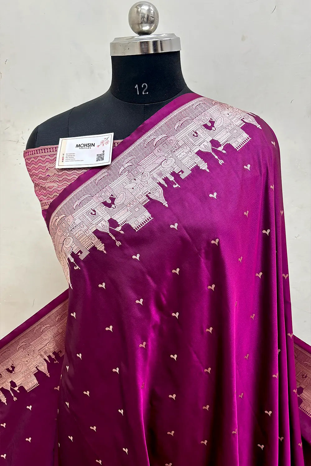 Purple Garhwa Ghat Katan Silk Banarasi Saree