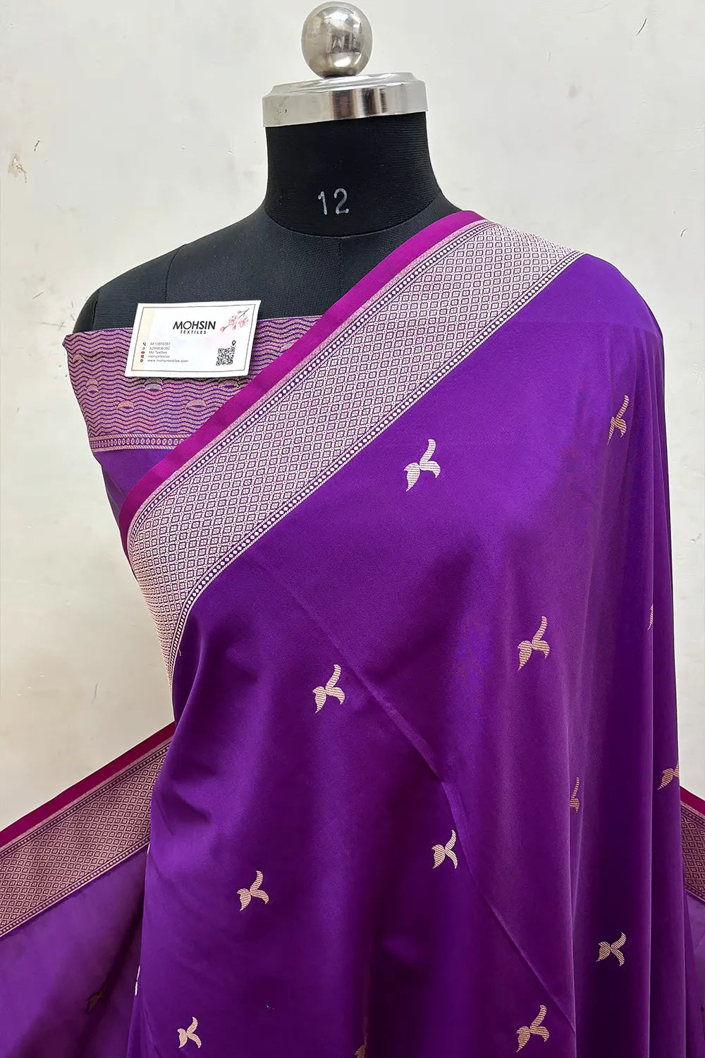 Purple Ghat Katan Silk Banarasi Saree