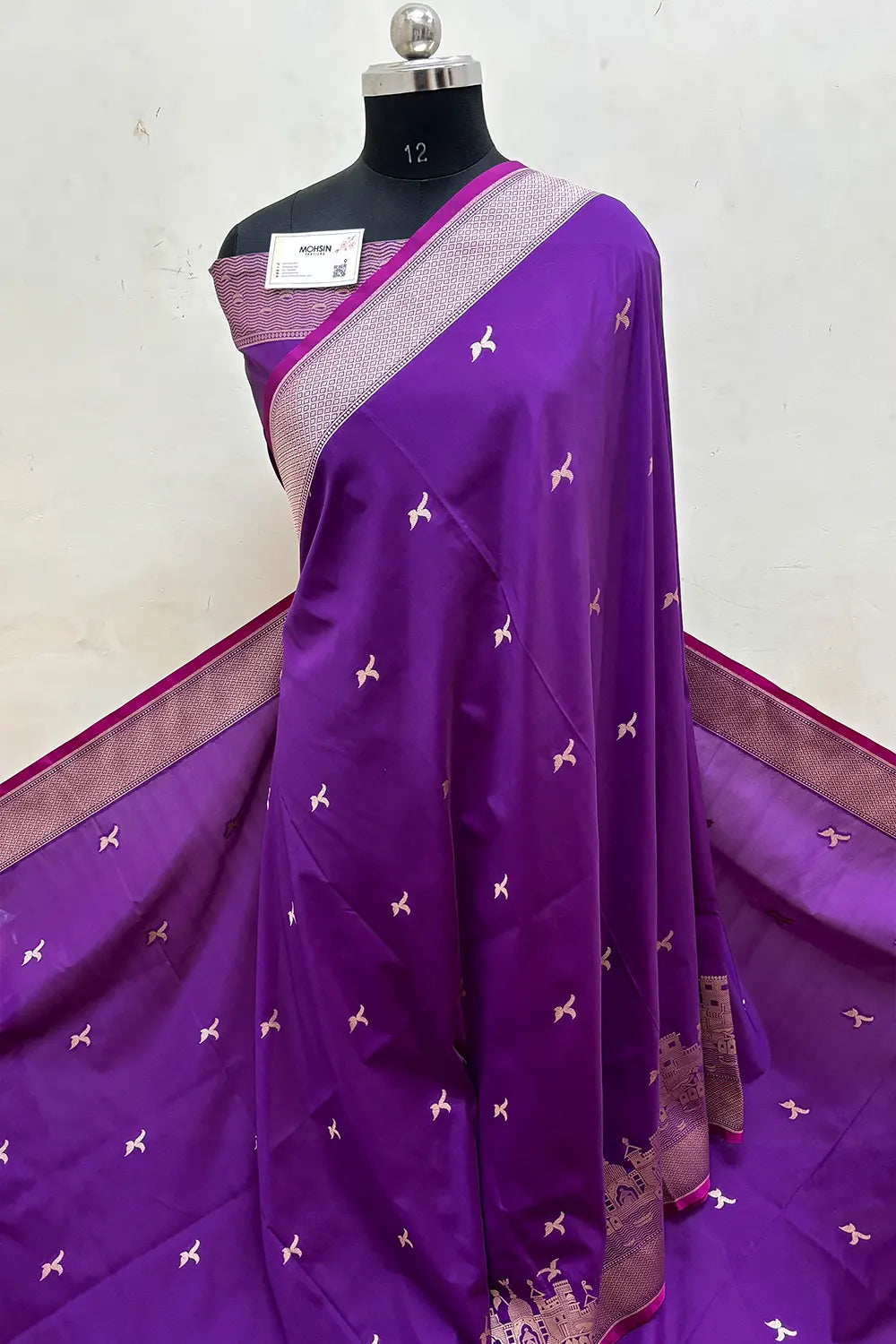 Purple Ghat Katan Silk Banarasi Saree