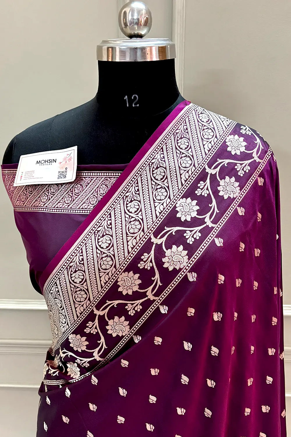 Purple Mahinki Buti Katan Silk Banarasi Saree