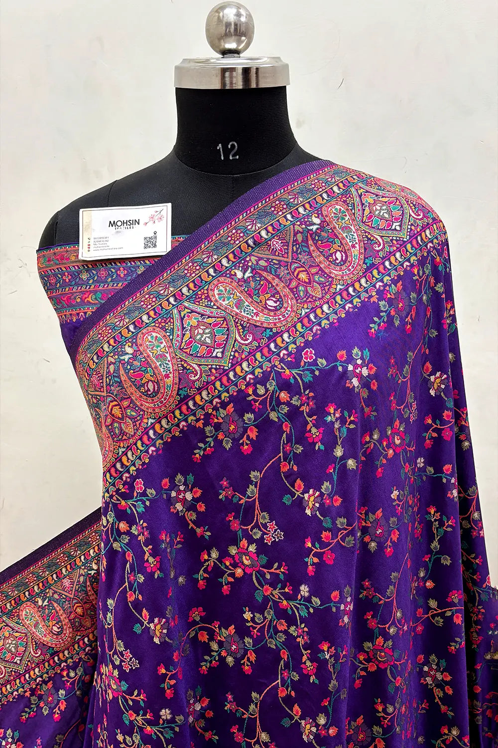 Purple Pashmina Silk Banarasi Saree