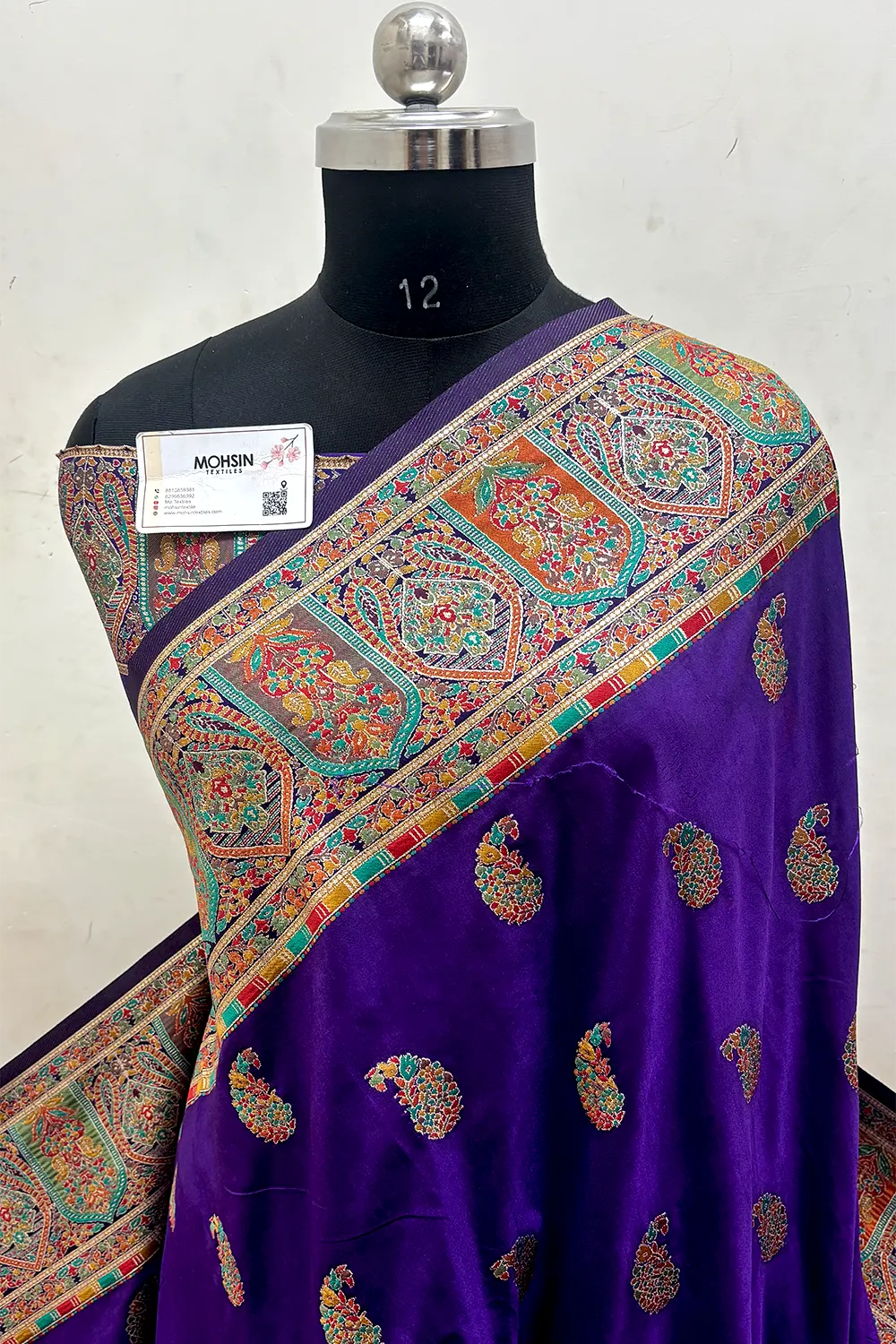 Purple Pashmina Silk Banarasi Saree