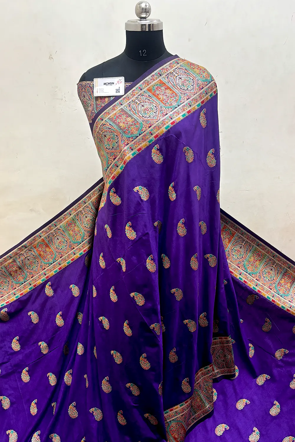 Purple Pashmina Silk Banarasi Saree