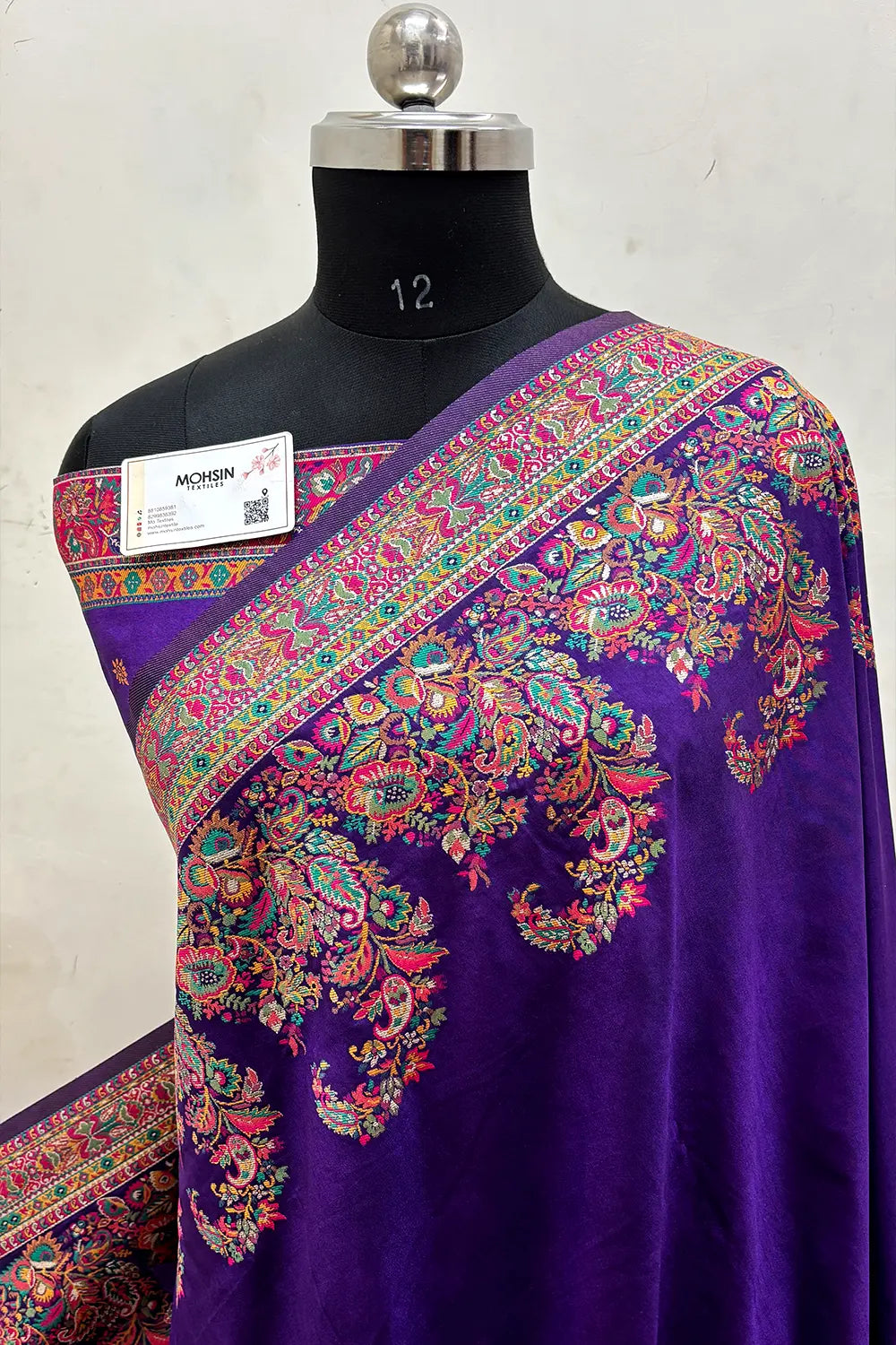 Purple Pashmina Silk Banarasi Saree
