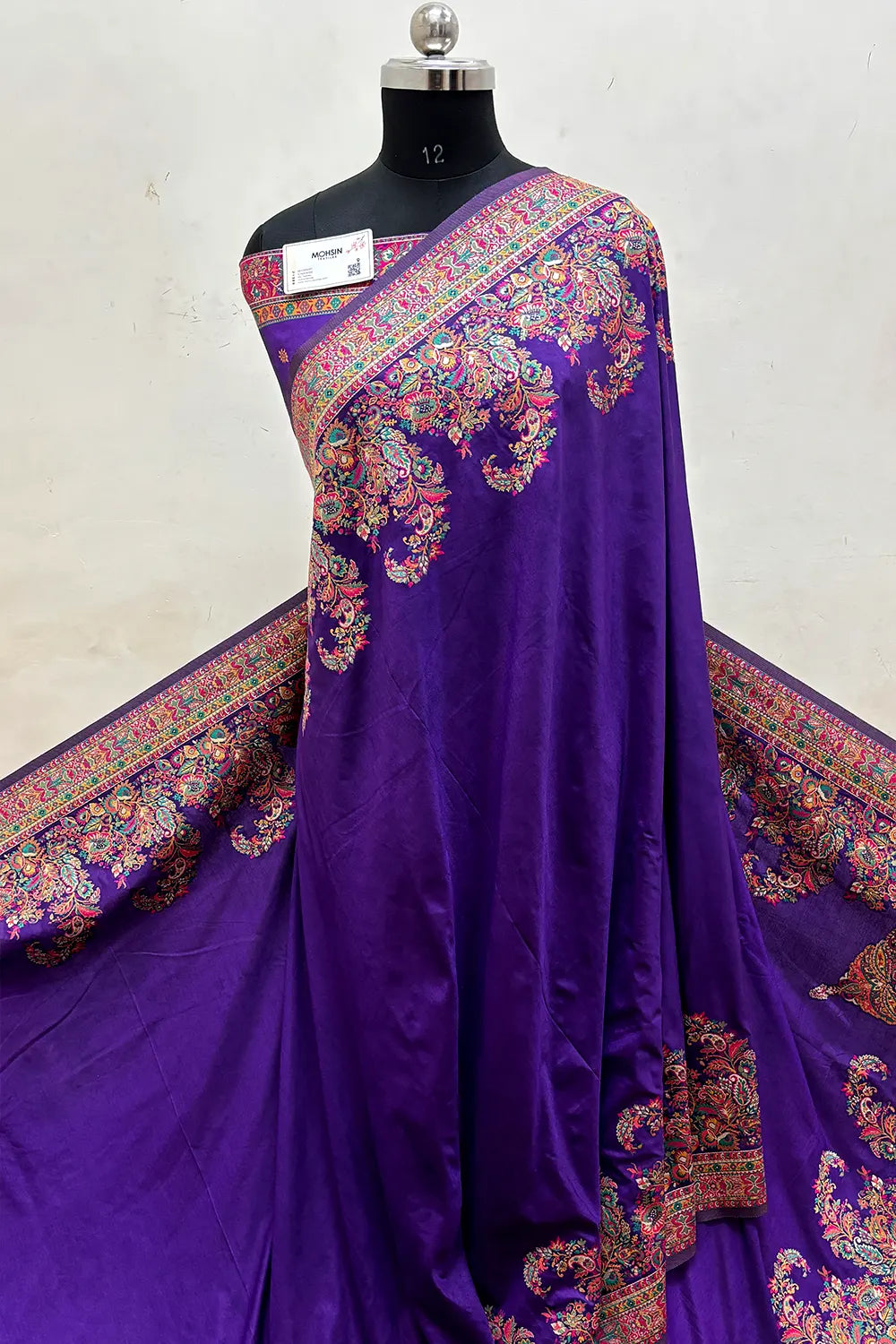 Purple Pashmina Silk Banarasi Saree