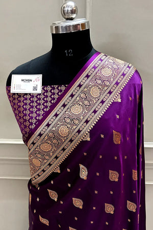 Purple Queen Buti Katan Silk Banarasi Saree