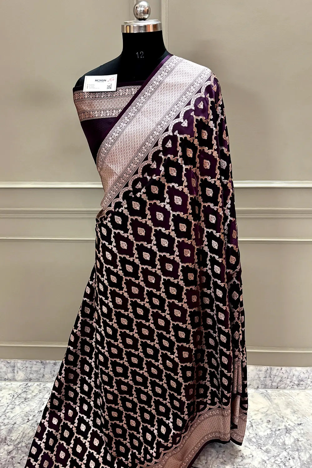 Purple Rangkaat Zari Katan Silk Banarasi Saree