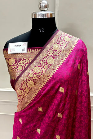Purple Resham Banarasi Silk Saree
