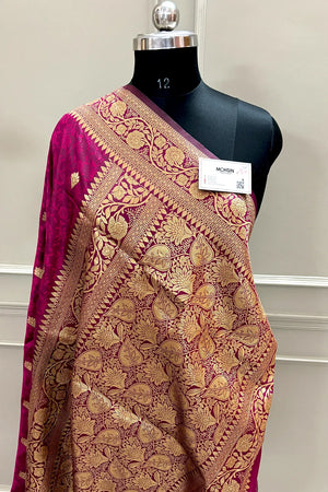 Purple Resham Banarasi Silk Saree