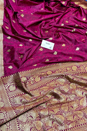 Purple Resham Banarasi Silk Saree