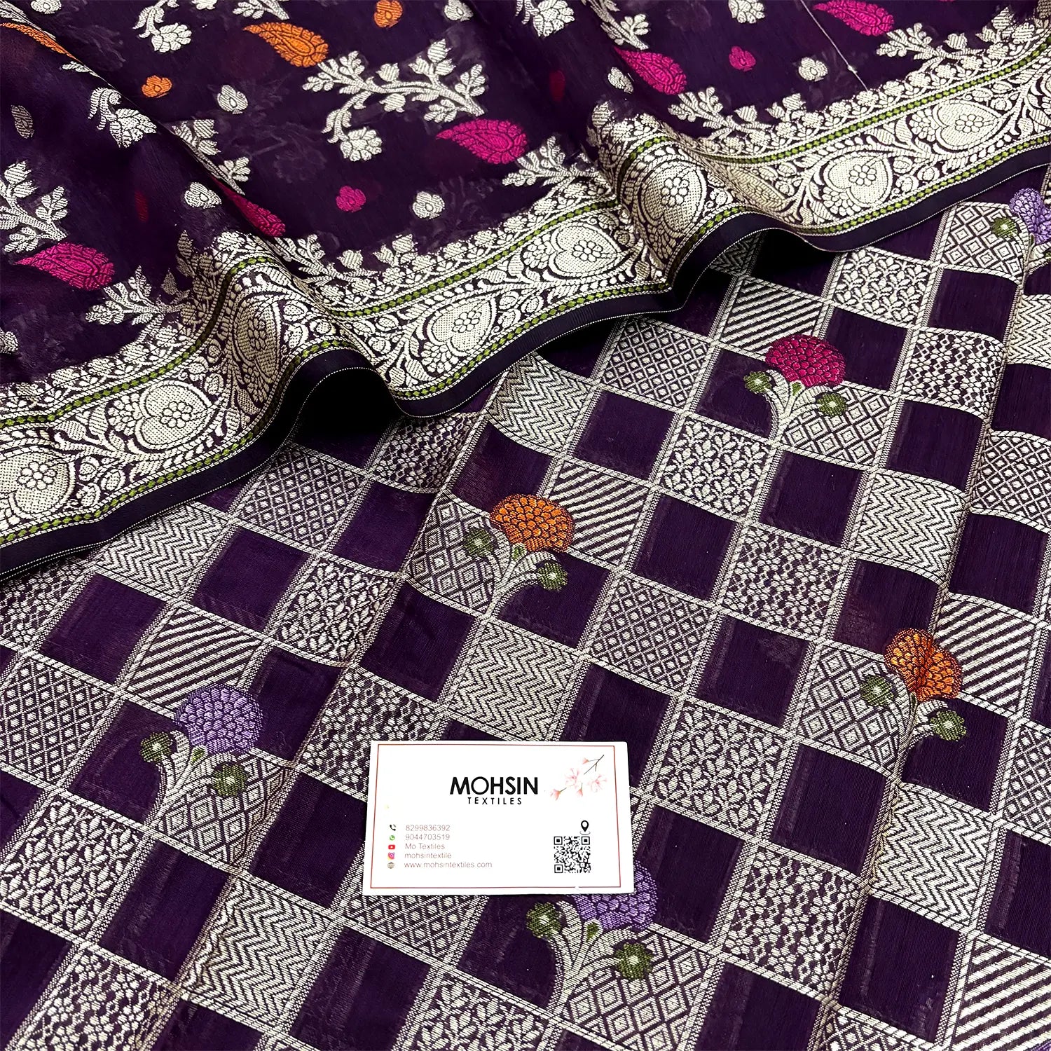 Purple Resham Banarasi Silk Suit