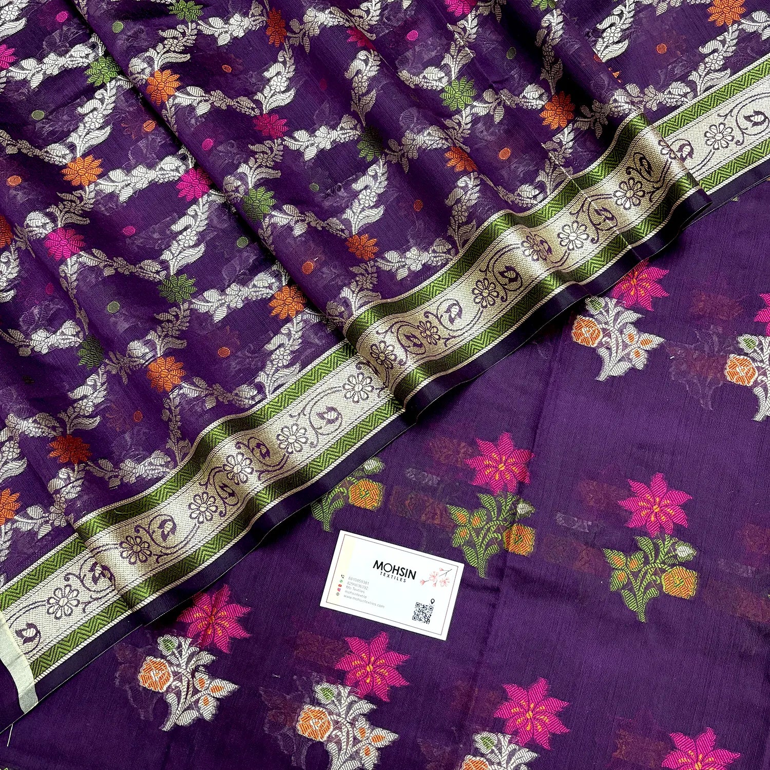 Purple Resham Banarasi Silk Suit