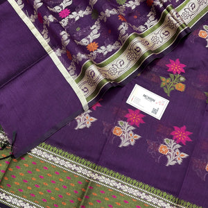 Purple Resham Banarasi Silk Suit