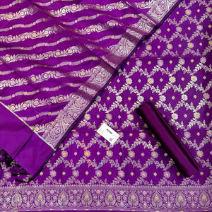Purple Resham Banarasi Silk Suit