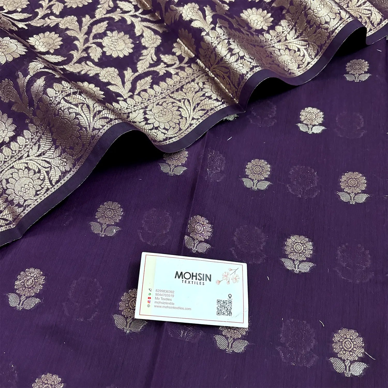 Purple Resham Banarasi Silk Suit