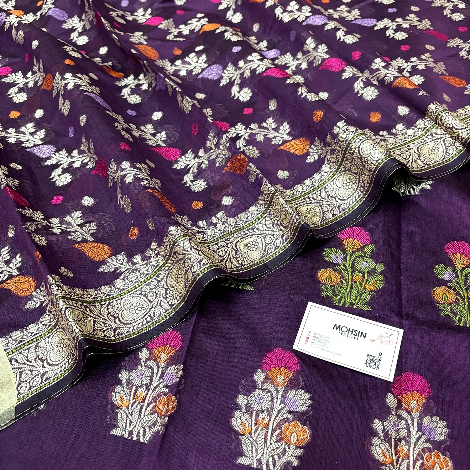 Purple Resham Banarasi Silk Suit