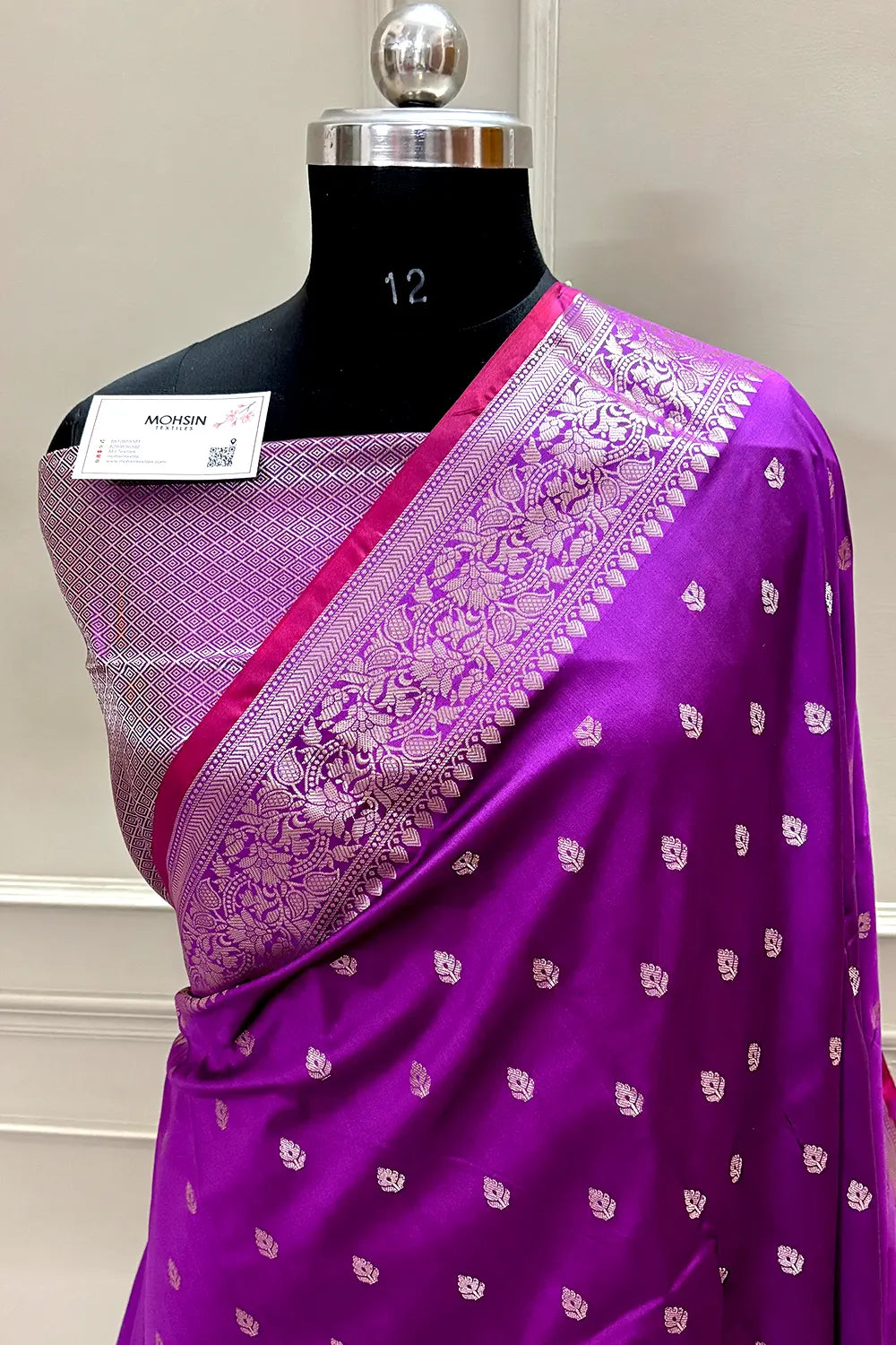 Purple Zari Banarasi Silk Saree
