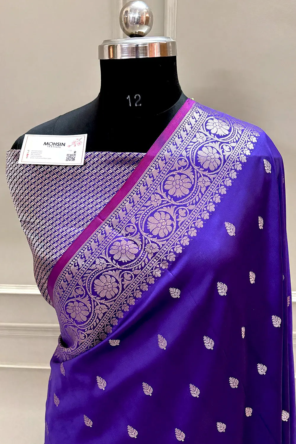 Purple Zari Banarasi Silk Saree
