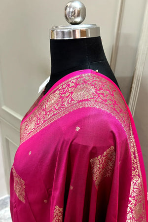Pink Zari Banarasi Silk Saree