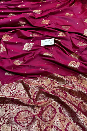 Pink Zari Banarasi Silk Saree